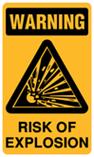 Warning - Risk of Explosion